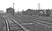 The coaling stage features prominently in this scene at Ferryhill MPD photographed in 1967 [see image 22606].<br><br>[Frank Spaven Collection (Courtesy David Spaven) //1967]