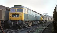 After the closure of Carnforth MPD and its resurrection as 'Steamtown', sidings to the east of the shed were still used by BR for stabling a handful of locos. On the early evening of Saturday 9th May 1970, these included Brush Type 4 No. 1609 and BR Sulzer Type 2 No. 7635. <br><br>[Bill Jamieson 09/05/1970]