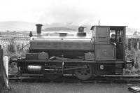 The distillery pug at work on the Cromdale to Balmenach Distillery long siding in 1967. [See image 24580]<br><br>[Frank Spaven Collection (Courtesy David Spaven) //1967]