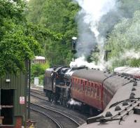 Early afternoon at Pickering on a bright and sunny 28 June 2011, with Black 5 no 45428 <I>'Eric Treacy'</I> preparing to remove a train of empty stock from the station.<br><br>[John Furnevel 28/06/2011]