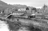 Looking over the River Dee towards the restored Llangollen Station on 20 February 1991 [see image 32402].<br><br>[Bill Roberton 20/02/1991]