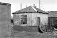 The goods yard office at Beattock in February 1991.<br><br>[Bill Roberton 18/02/1991]