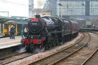 Black 5 no 44932 waits at the south end of platform 3 at Carlisle with <I>The Waverley</I> railtour on 20 August 2011.<br><br>[John McIntyre 20/08/2011]