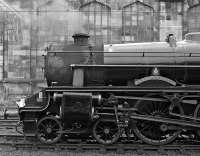 Close-up of preserved Black 5 No. 45231 at Carlisle on 7 September 2011 waiting to transfer the coaching stock for the southbound 'Fellsman' from the sidings on the west side of the station into platform 1. The smokebox paintwork was somewhat the worse for wear but had been renewed by the following Wednesday. <br>
<br><br>[Bill Jamieson 07/09/2011]