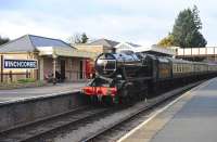 Stanier 8F 2-8-0 running in its Turkish Rail configuration as No. 45160 at Winchcombe on 29 December. Due to landslips, the Gloucestershire Warwickshire Railway is only running steam-hauled services between Winchcombe and Cheltenham (Racecourse) at present.<br><br>[Peter Todd 29/12/2011]