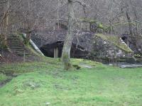 Rail bridges over Afon Wnion, complete with access steps to trackbed level, still extant in December 2011 alongside the A494 a short distance north of Rhydymain on the former route between Bala and Dolgellau.<br><br>[David Pesterfield 06/12/2011]