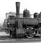 A close up of the front end of ancient 0-6-0 No. 125.052 standing on a short length of track outside the main station at Zagreb, Croatia, in November 2011. Such plinthed locos are a common feature at stations in the former Jugoslavia and this one, at least, seems to be a favourite perch for the local pigeons.<br><br>[Bill Jamieson 30/10/2011]