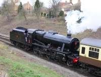 Another image of Stanier 8F 2-8-0 running in its Turkish Rail configuration as No. 45160 at Winchcombe on 29 December 2011.<br><br>[Peter Todd 29/12/2011]