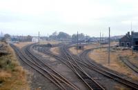 Plenty of track but barely a wagon in sight. The scene at Forfar in 1974, seven years after the Strathmore Line passenger closure left the Angus town as the terminus of a freight-only branch from Stanley Junction.<br><br>[Frank Spaven Collection (Courtesy David Spaven) //1974]