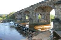 The viaduct which carried the Alston branch over the South Tyne shortly after it left Haltwhistle. View south in May 2006 towards Alston, 30 years after the branch was closed by BR.<br><br>[John Furnevel 10/05/2006]