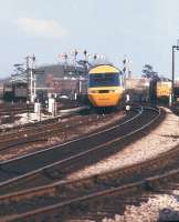 An HST leaving Taunton in the summer of 1985.<br><br>[Ian Dinmore /07/1985]