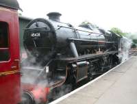 Black 5 no 45428 <I>'Eric Treacy'</I> preparing to leave Pickering on 28 June 2011.<br><br>[John Furnevel 28/06/2011]