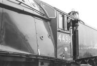 With a lady driver, Sir Nigel Gresley gingerly negotiates the NCB track at Philadelphia in 1971. Pit Headgear complete with pulley wheels shows above the tender. Bill Hoole was on the footplate that day, having been invited to meet up with his preferred locomotive from his driving days in the 1950's.<br><br>[Brian Taylor //1971]