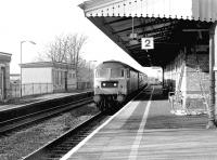 A Brush Type 4 speeds through West Drayton in 1980 with a Bristol - Paddington express.<br><br>[John Furnevel 18/11/1980]