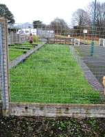 Infilled former east end up side bay at Criccieth Station in December 2011. <br><br>[David Pesterfield 08/12/2011]