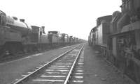 62693 <I>Roderick Dhu</I> et al lined up at Boness Harbour in February 1962. The 'Director' had been 'officially' withdrawn from Haymarket 3 months earlier.<br><br>[K A Gray 26/02/1962]