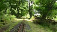View back from the rear of a train towards Craignure on the Isle of Mull Railway in June 2010.<br><br>[Colin Miller 29/06/2010]