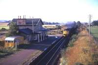 A northbound freight hammers through Fearn in summer 1974. While working as a 'Senior Railman' for the BR Area Manager Invergordon in his student holidays, the photographer spent one day deputizing for the usual BR employee at Fearn. Not a ticket was sold - so no surprise that Fearn is now an unstaffed halt!<br><br>[David Spaven //1974]