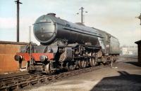 Gresley V2 no 60898 looking ready for the road on Haymarket shed in March 1959. The locomotive is a visitor from 61B Aberdeen, Ferryhill. <br><br>[A Snapper (Courtesy Bruce McCartney) 28/03/1959]