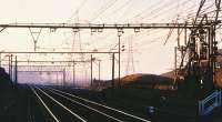 Looking west under the wires from Woodhead in February 1981.<br><br>[Peter Todd 01/02/1981]