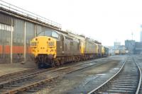 Locomotives in the shed yard at Stratford in April 1969 including (left to right) D6748, D1795, D8030 and D5639.<br><br>[John Furnevel 30/04/1969]