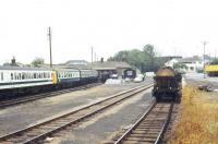 Milk tanks for Kensington Olympia awaiting collection at St Erth in July 1974.<br><br>[Ian Dinmore 13/07/1974]