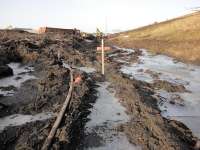 The remains of the Bowhill Branch in Fife, where a new Industrial Estate is under construction at the extent of the tracks that ran into Bowhill Washery. In addition, the cutting between Glencraig Junction on the branch and the overbridge towards the site of Glencraig Colliery has also been infilled.<br><br>[Grant Robertson 07/02/2012]