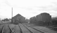 Looking south towards Beattock shed in July 1962 with Beattock station in the left background.<br><br>[R Sillitto/A Renfrew Collection (Courtesy Bruce McCartney) /07/1962]