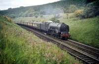 Heaton A1 Pacific no 60116 <I>Hal O' The Wynd</I> with the up 'Queen of Scots' Pullman on the northern approach to Penmanshiel Tunnel in 1959.<br><br>[A Snapper (Courtesy Bruce McCartney) //1959]