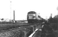 BR Nottingham Division 'Peak' D20 with a freight on the North London Line on 18 March 1969.  The train is about to pass through Acton Wells Junction heading for 'Southern' territory. D20 was later renumbered 45013 before being withdrawn by BR in 1987. The locomotive was eventually cut up at MC Metals, Glasgow, in February 1994 [see image 37230]. <br><br>[John Furnevel 18/03/1969]