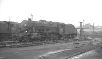 Stanier 8F 2-8-0 no 48723 standing in the shed yard at Rose Grove in the summer of 1968.<br><br>[K A Gray //1968]