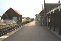 An eastbound freight photographed entering Nairn station in 1979 behind EE Type 4 no 40159.<br><br>[Ian Dinmore //1979]