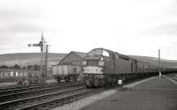 The <i>'Royal Scot'</i> heads south through Elvanfoot in the summer of 1962 behind EE Type 4 no D335.<br><br>[R Sillitto/A Renfrew Collection (Courtesy Bruce McCartney) /07/1962]