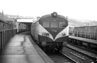 A Northern Ireland Railways dmu from Belfast photographed following arrival at Londonderry Waterside in the summer of 1969.<br><br>[David Spaven //1969]