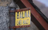 Station signpost on the main road at Balnaguard in February 2012. Balnaguard station closed in 1965 along with the rest of the Aberfeldy branch.<br><br>
The reverse of the signpost reads...<br> <br>
<br>
GUARD<br><br>
<br>
PLATFORM<br><br><br>[Bill Roberton 25/02/2012]