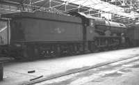 King class 4-6-0 no 6028 <I>'King George VI'</I> under cover at 81A Old Oak Common on 28 October 1962.<br><br>[K A Gray 28/10/1962]