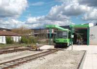 Two ex-Yugoslavian metre gauge railbuses wait at the new Mirandela interchange station, which replaced the old station situated behind the camera [See image 38021]. The nearer vehicle is on the twice daily service for Tua, two hours away, which was withdrawn later in the year. Behind, a further railbus will go in the opposite direction, to Carvalhais on the old Braganca line. This isolated section survives in 2012 but is only a very short suburban line. The nine minute journey to Carvalhais includes four intermediate stops and services are operated by just two railbuses.<br><br>[Mark Bartlett 18/03/2008]