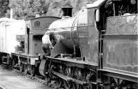 Putting the finishing touches to the restoration of a GWR 2-8-0 at Bewdley in 1980.<br><br>[Colin Miller //1980]