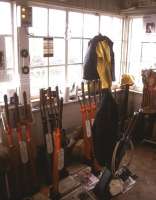 Inside Clonmel signal box, County Tipperary, April 1996.<br><br>[Ian Dinmore /04/1996]