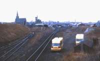 The railway scene at Fraserburgh in late 1974. In the far right distance, a Class 24 shunts the remains of the yard, while to the left all track has long been removed from the passenger station platforms.<br><br>[David Spaven //1974]