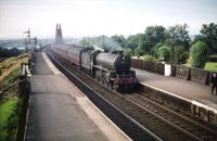 Thornton Junction's B1 4-6-0 no 61118 runs into Dalmeny with a Fife - Edinburgh Waverley service in the summer of 1959.<br><br>[A Snapper (Courtesy Bruce McCartney) 08/08/1959]