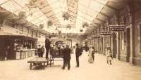 Opened in 1907 as a replacement for original 1848 MH&R station, Morecambe Promenade finally closed to passengers in 1994. The building has fortunately been preserved [see image 25011]. This old photograph showing the station in its early days is reproduced here courtesy of Lancaster City Council.<br>
 <br>
<br><br>[Mark Bartlett Collection //]