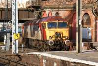 Standby locomotive 57307 <I>Lady Penelope</I> sunbathes in the bay at the north end of platform 3 at Preston station on 18 February 2012.<br><br>[John McIntyre 18/02/2012]