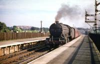 K3 2-6-0 no 61923 photographed with a northbound train at Dalmeny in August 1959.<br><br>[A Snapper (Courtesy Bruce McCartney) 08/08/1959]