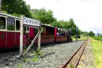 Trains passing at Tarmstedt on the Isle of Mull Railway on 29 June 2010.<br><br>[Colin Miller 29/06/2010]