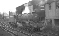 Black 5 no 45477 alongside the coaling stage at Dalry Road shed in April 1965.<br><br>[K A Gray 19/04/1965]