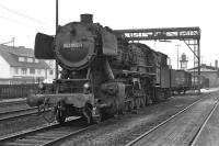 Class 50 low axle-load 2-10-0 No. 052 055 sits out a late summer Sunday at Schwandorf MPD in Bavaria, not far from the Czech border, on 25 August 1974.<br><br>[Bill Jamieson 25/08/1974]