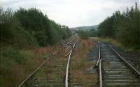 The former terminus (later a coal loading pad) at Cwmmawr looking towards Kidwelly in 2002.<br><br>[Ewan Crawford /09/2002]