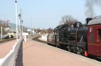 On the hottest March day in Scotland since records began Ivatt 2MT 46512 waits at Aviemore with the 14.45 to Broomhill on 25 March 2012. <br><br>[Brian Taylor 25/03/2012]