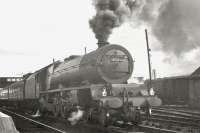 Stanier 'Princess' Pacific no 46200 <I>The Princess Royal</I> with the 10am Euston - Aberdeen at Beattock station on 14 July 1962, approximately four months before eventual withdrawal from Kingmoor shed [see image 20232].<br><br>[R Sillitto/A Renfrew Collection (Courtesy Bruce McCartney) 14/07/1962]